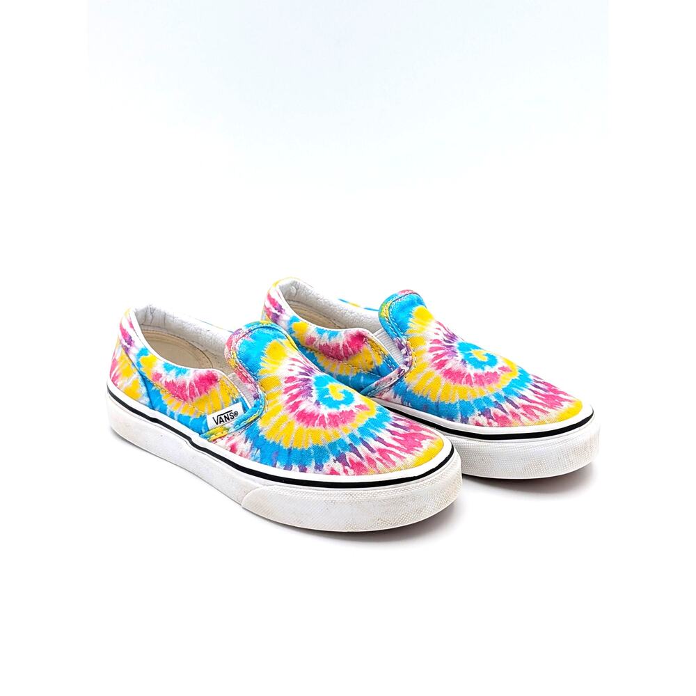 Vans Junior Classic Slip On Sneakers 13 Unisex Spiral Tie Dye Canvas Skate Shoes
